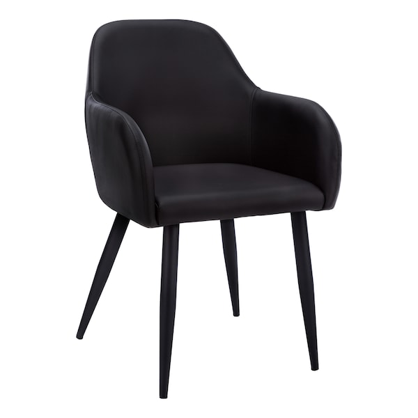 Monarch Specialties Dining Chair, Set Of 2, Side, Upholstered, Kitchen, Dining Room, Pu Leather Look, Metal, Black I 1193 - main